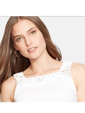 Ralph Lauren White Crochet Strap Tank Top